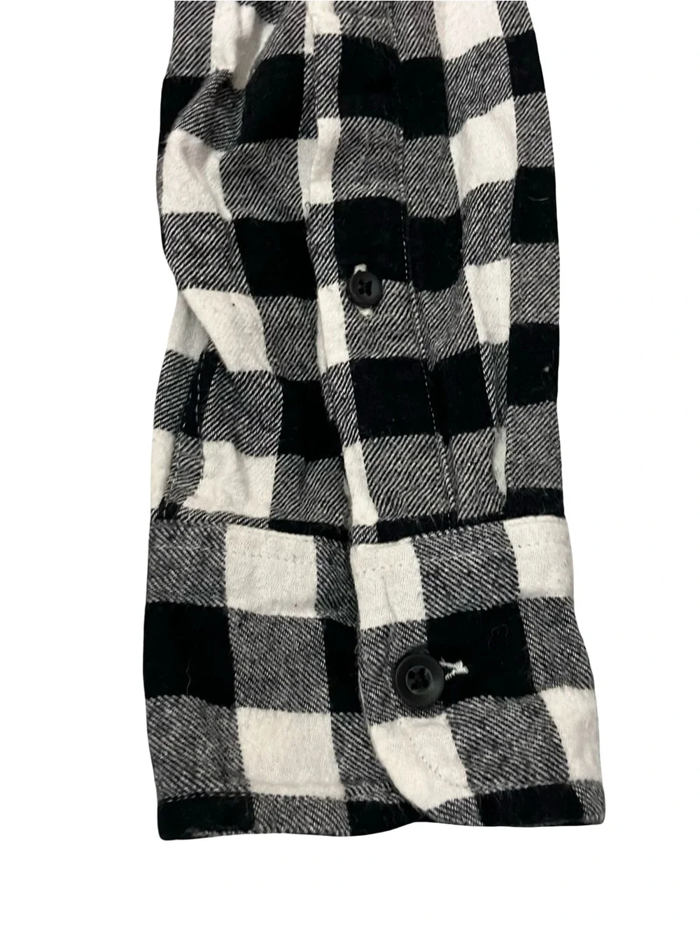 J Crew Slim Flannel Shirt Mens Medium Black White Buffalo Check Button Up Long